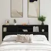 Image de vidaXL Cabinet de Tête de Lit Chêne noir 200 x 19 x 103,5 cm