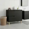 Image de vidaXL Cabinet de salle de bain avec tiroir Chêne noir 65 x 33 x 60 cm