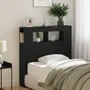 Image de vidaXL Tête de lit LED avec étagère Chêne noir 100 x 18,5 x 103,5 cm