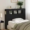 Image de vidaXL Tête de lit LED avec étagère Chêne noir 120 x 18,5 x 103,5 cm