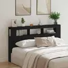 Image de vidaXL Tête de lit LED avec étagère Chêne noir 180 x 18,5 x 103,5 cm
