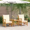 Image de VidaXL Ensemble de jardin - Blanc crème Teck massif