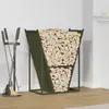 Image de vidaXL Portant bois chauffage vert olive 69,5x35x81 cm
