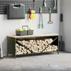 Image de vidaXL Étagère à bois de chauffage avec plateau en bois vert olive