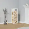 Image de vidaXL Porte-bois de chauffage 25x25x80 cm - Blanc