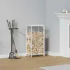 Image de vidaXL Porte-bois de chauffage 34x25x70 cm - Blanc