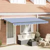 Image de vidaXL Auvent Rétractable Bleu 350 x 200 cm tissu