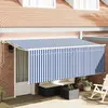 Image de vidaXL Auvent Rétractable Rayé Bleu 350 x 200 cm tissu