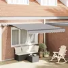 Image de vidaXL Auvent Rétractable Gris clair 300 x 250 cm tissu