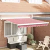 Image de vidaXL Auvent Rétractable Rouge et Blanc 350 x 250 cm Tissu et Métal