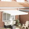Image de vidaXL Auvent Rétractable Blanc 350 x 250 cm Polyester et Aluminium