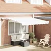 Image de vidaXL Auvent Rétractable Blanc 350 x 250 cm Tissu et acier