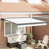 Image de vidaXL Auvent Rétractable Blanc 350 x 250 cm Tissu et Métal