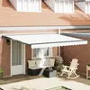 Image de vidaXL Cadre d'auvent Blanc 400 × 300 cm Polyester avec revêtement PU