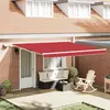Image de vidaXL Auvent Rétractable Rouge 400 × 300 cm Tissu et acier
