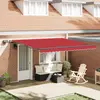 Image de vidaXL Auvent Rétractable Rouge 400 × 300 cm tissu