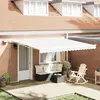 Image de vidaXL Auvent Rétractable Blanc 400 × 300 cm Tissu et acier