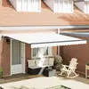 Image de vidaXL Auvent Rétractable Blanc 400 × 350 cm Tissu et Aluminium
