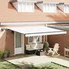 Image de vidaXL Auvent Rétractable Blanc 450 ×300 cm tissu