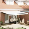 Image de vidaXL Auvent Rétractable Blanc 450 × 300 cm Tissu et Aluminium