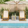 Image de Vidaxl Textilène Chaises de plage pliables - Lot de 2 - Crème