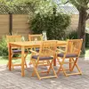 Image de vidaXL Chaises pliantes en bois d'acacia 4pcs avec coussins gris