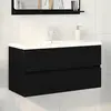Image de vidaXL Meuble de Lavabo de Salle de Bain Chêne noir 90 x 39 x 62 cm
