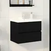 Image de vidaXL Meuble de Lavabo de Salle de Bain Chêne noir 60 x 39 x 62 cm