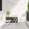 Image de vidaXL Ensemble bistrot 3 pcs Blanc Acier
