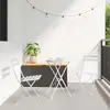 Image de vidaXL Ensemble bistro pliant 3 pcs Blanc Acier