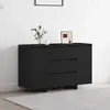 Image de vidaXL Buffet avec tiroir Noir 120 x 41 x 75 cm Bois d'ingénierie