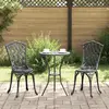 Image de vidaXL Ensemble extérieur rond noir fonte