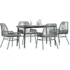 Image de vidaXL Ensemble à Manger Jardin 5 pcs - Gris Poly Rotin