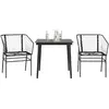 Image de Ensemble à manger de jardin vidaXL - 3 pcs noir