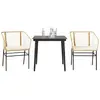 Image de vidaXL Ensemble à manger jardin 3 pcs - Marron/Poly rotin