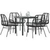 Image de vidaXL Ensemble à manger jardin 5 pcs - Noir
