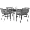 Image de Ensemble à manger jardin vidaXL - 5 pcs gris