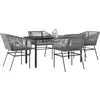 Image de vidaXL Ensemble à manger jardin 5 pcs - Gris Poly Rotin