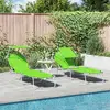 Image de vidaXL Transat 2 pcs Vert 58 x 188 x 77cm Polyester