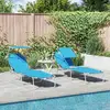 Image de vidaXL Transat 2 pcs Bleu vif 58 x 188 x 77cm Polyester