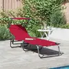 Image de vidaXL Chaise longue pliante Rouge 190 x 57 x 81 cm oxford