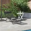 Image de vidaXL Chaise longue pliante Noir 182 x 55 x 85,5 cm Textilène