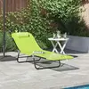 Image de vidaXL Chaise longue pliante Vert 182 x 55 x 85,5 cm Textilène