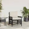 Image de vidaXL Chaise de jardin avec coussin Noir 73 x 61 x 77 cm polyrotin
