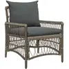 Image de vidaXL Chaise de jardin avec coussin Gris 73 x 61 x 77 cm polyrotin