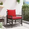 Image de vidaXL Chaise de jardin avec coussin Marron 73 x 61 x 77 cm polyrotin