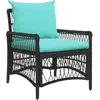 Image de vidaXL Chaise de jardin avec coussin Noir 73 x 61 x 77 cm polyrotin