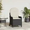 Image de vidaXL Chaise Inclinable avec Coussins en Rotin Noir