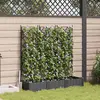 Image de vidaXL Jardinière avec Treillis 3 pcs - Noir
