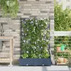 Image de vidaXL Jardinière de jardin avec treillis 2 pcs - Grise